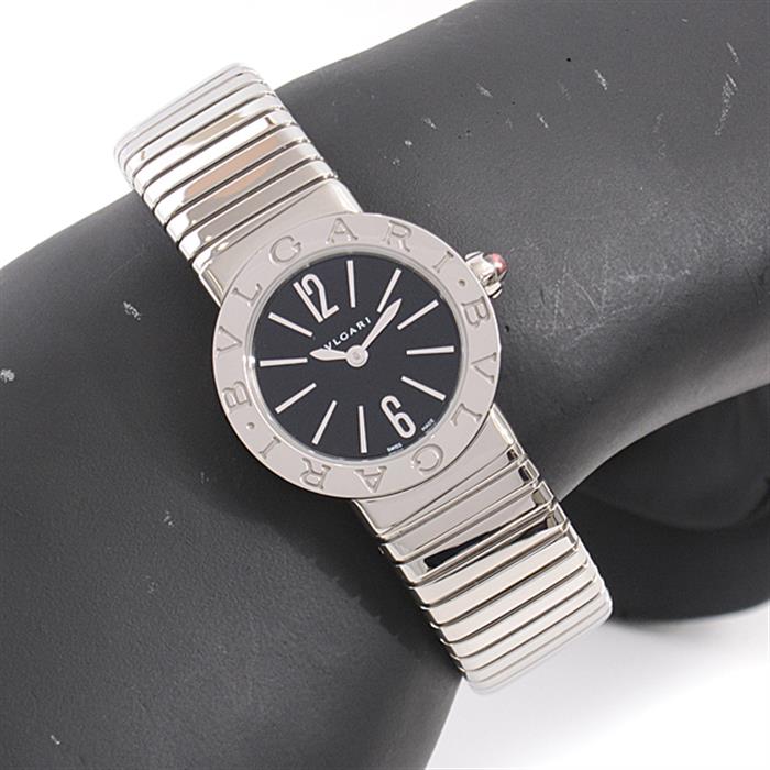 ブルガリ 時計 レディース ブルガリブルガリ トゥボガス Sサイズ 電池式 ブラック文字盤 SS ステンレス BVLGARI BBL262TS 中古