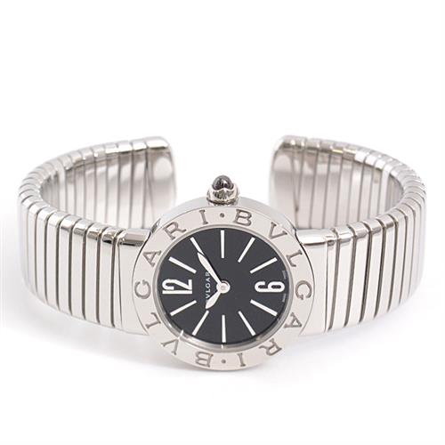 ブルガリ 時計 レディース ブルガリブルガリ トゥボガス Sサイズ 電池式 ブラック文字盤 SS ステンレス BVLGARI BBL262TS 中古