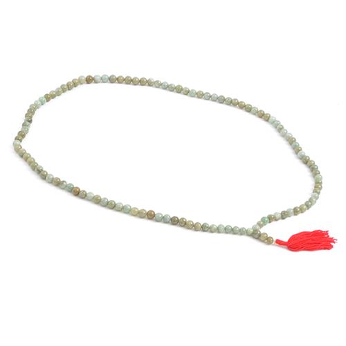 ヒスイ翡翠 数珠 念珠 本式百八玉数珠 翡翠:7.8mm～11.3mm グリーン×レッド【中古】