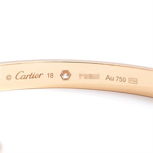 カルティエ Cartier ラブ オープンバングル 1Pダイヤモンド 18サイズ 750YG イエローゴールド【中古】
