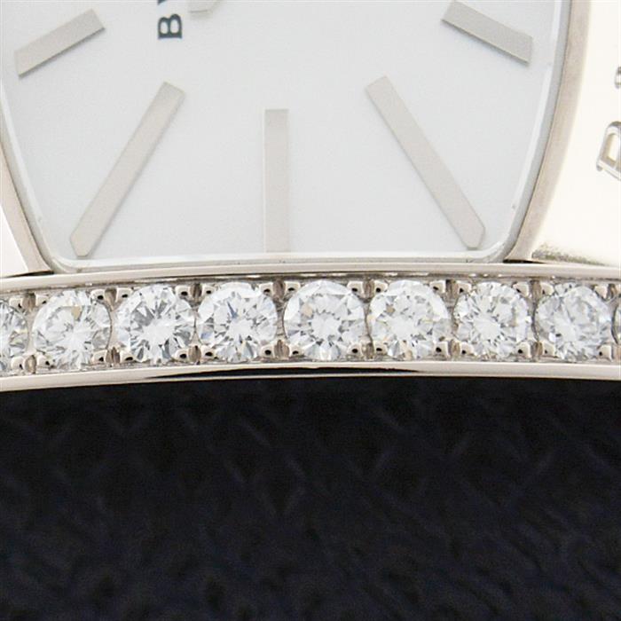 ブルガリ 時計 レディース アショーマ ダイヤモンドベゼル 電池式 シェル文字盤 ホワイトゴールド 750WG BVLGARI AAW36G 中古