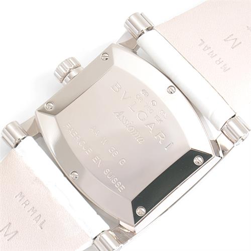 ブルガリ 時計 レディース アショーマ ダイヤモンドベゼル 電池式 シェル文字盤 ホワイトゴールド 750WG BVLGARI AAW36G 中古