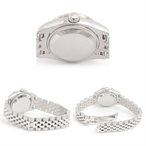 ロレックス 時計 レディース デイトジャスト ダイヤベゼル 10Pダイヤ 自動巻 ランダム サンビーム文字盤 SS×WG ROLEX 179384G 中古