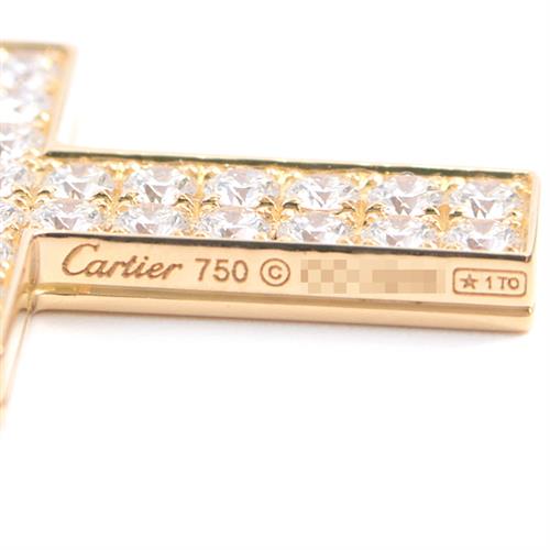 カルティエ Cartier クロス ダイヤモンド ペンダント トップ 男女兼用 750YG イエローゴールド【中古】