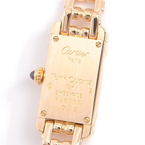 カルティエ Cartier 750YG タンクアロンジェ レディース 電池式 アイボリー文字盤 イエローゴールド【中古】
