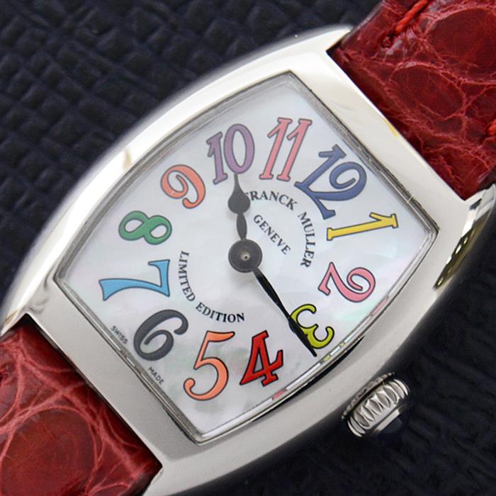 フランクミュラー 時計 レディース トノーカーベックス プティ カラードリーム 電池式 SS ステンレス FRANCK MULLER 2502QZ 中古