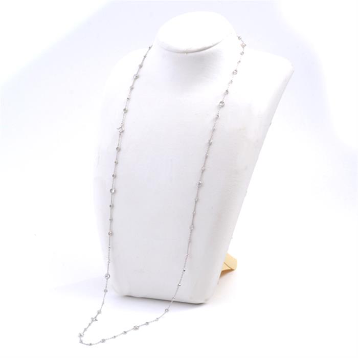 ギメル Gimel ミルグレイン ダイヤモンド ロングネックレス 約5ct程 レディース PT950 PT850 プラチナ【中古】