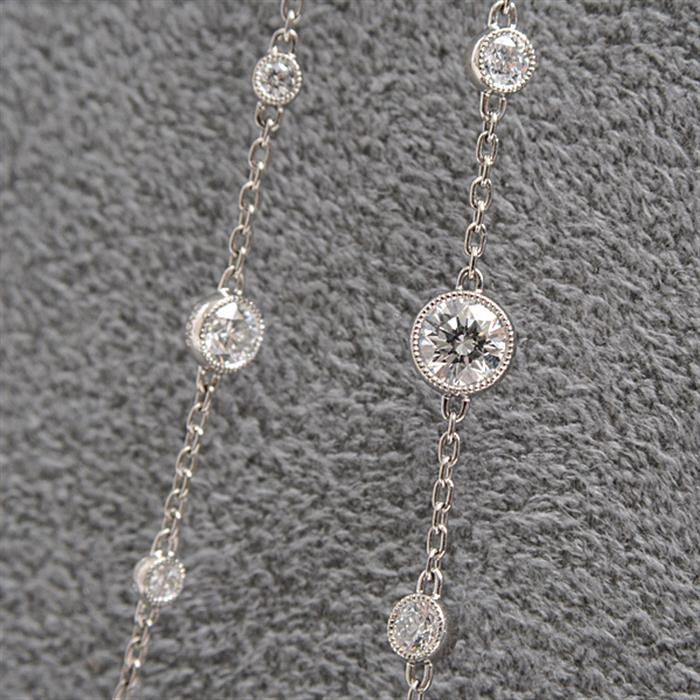 ギメル Gimel ミルグレイン ダイヤモンド ロングネックレス 約5ct程 レディース PT950 PT850 プラチナ【中古】