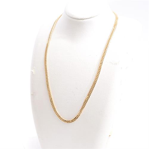 喜平 ネックレス K18 6面カット ダブル 30g 50cm 造幣局検定刻印入 メンズ レディース チェーン イエローゴールド YG 【中古】
