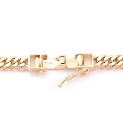 喜平 ネックレス K18 6面カット ダブル 30g 50cm 造幣局検定刻印入 メンズ レディース チェーン イエローゴールド YG 中古