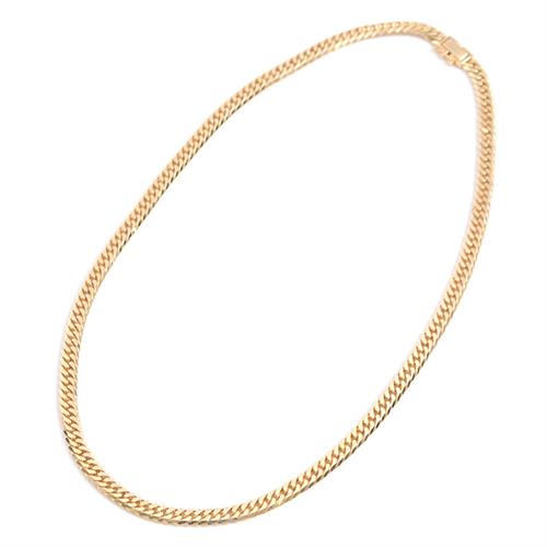 喜平 ネックレス K18 6面カット ダブル 50g 50cm 造幣局検定刻印入 メンズ レディース チェーン イエローゴールド YG 【中古】