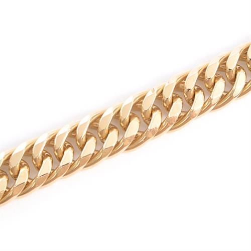 喜平 ブレスレット K18 6面カット ダブル 60g 20cm 造幣局検定刻印入 メンズ レディース チェーン イエローゴールド YG 【中古】