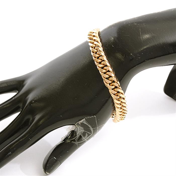 喜平 ブレスレット K18 6面カット ダブル 60g 20cm 造幣局検定刻印入 メンズ レディース チェーン イエローゴールド YG 【中古】