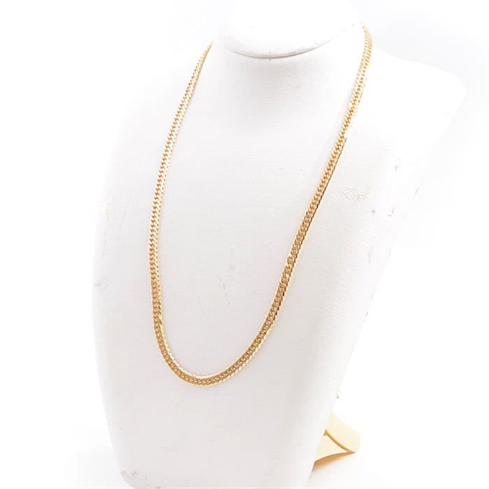 喜平 ネックレス K18 6面カット ダブル 30.1g 50cm 造幣局検定刻印入 メンズ レディース チェーン イエローゴールド YG 【中古】