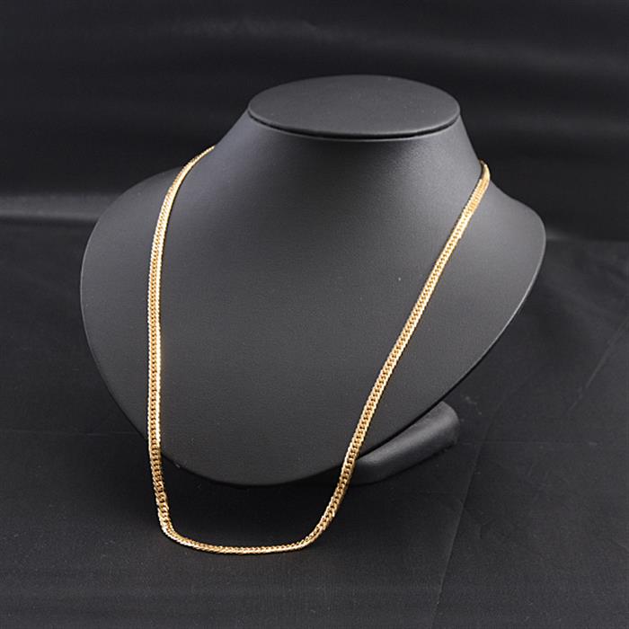 喜平 ネックレス K18 6面カット ダブル 30g 60cm 造幣局検定刻印入 メンズ レディース チェーン イエローゴールド YG 【中古】