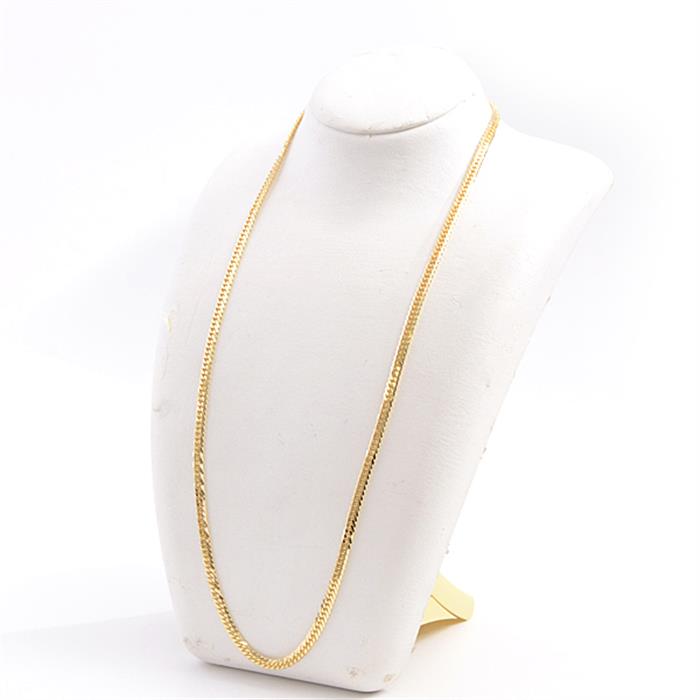 喜平 ネックレス K18 6面カット ダブル 30g 60cm 造幣局検定刻印入 メンズ レディース チェーン イエローゴールド YG 【中古】