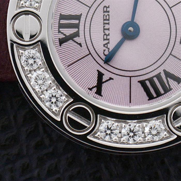 カルティエ 時計 レディース ラブウォッチ ダイヤベゼル 電池式 ホワイトゴールド ピンク文字盤 Cartier WE801431 750WG 中古