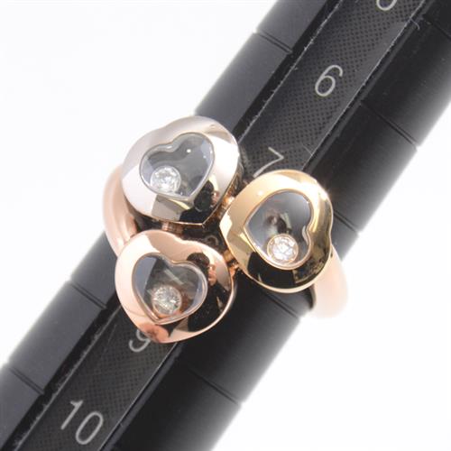 ショパール Chopard ハッピー カーブ 3Pムービングダイヤモンド 7.5号 レディース 750YG×WG×PG 3カラーゴールド【中古】