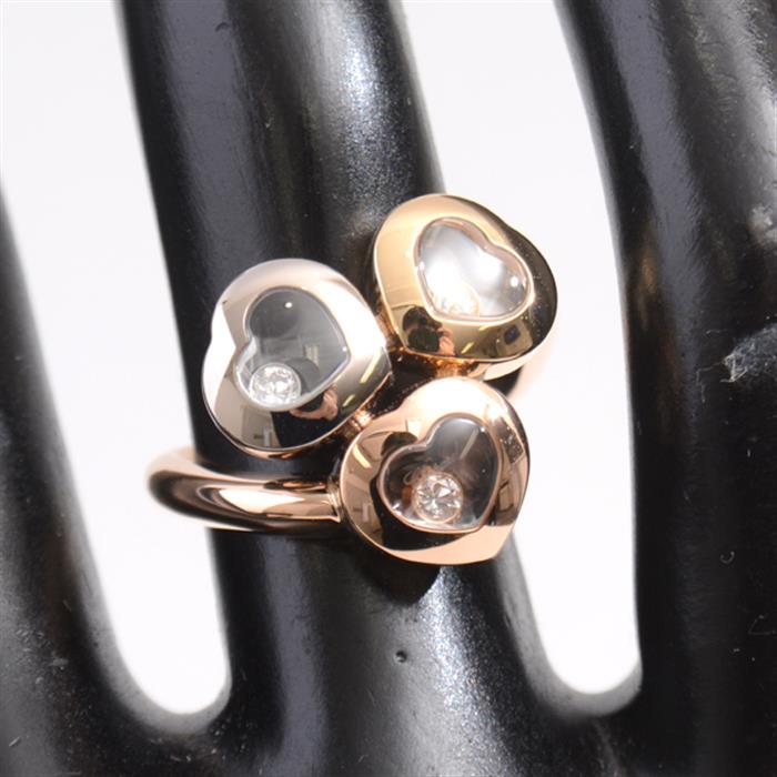 ショパール Chopard ハッピー カーブ 3Pムービングダイヤモンド 7.5号 レディース 750YG×WG×PG 3カラーゴールド【中古】