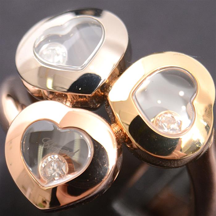 ショパール Chopard ハッピー カーブ 3Pムービングダイヤモンド 7.5号 レディース 750YG×WG×PG 3カラーゴールド【中古】