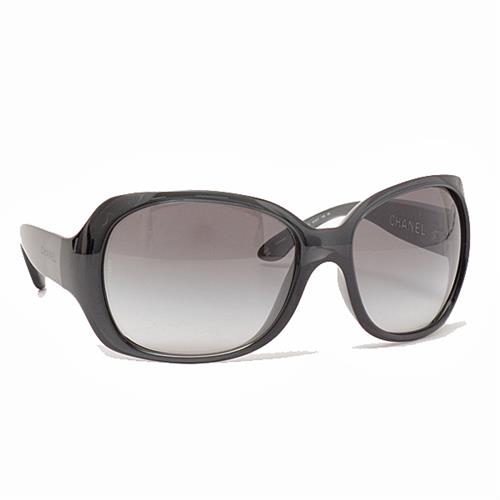 シャネル ロゴ ココマーク レクタンギュラー サングラス レディース ブラック CHANEL 6035 C1129/3C【中古】