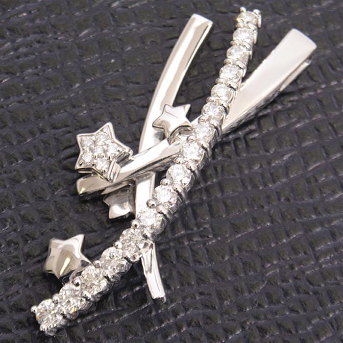 ショウヤマガタ ペンダント レディース スターモチーフ ダイヤモンド ペンダントトップ D0.76ct ホワイトゴールド Show Yamagata K18WG 中古