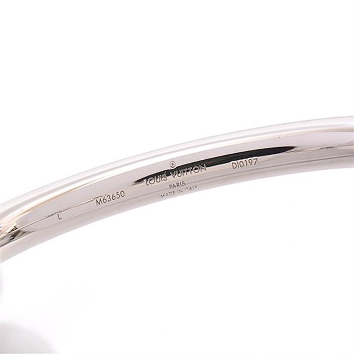 ルイヴィトン Louis Vuitton ジョンク モノグラムエクリプス バングル Lサイズ シルバー M63650【中古】