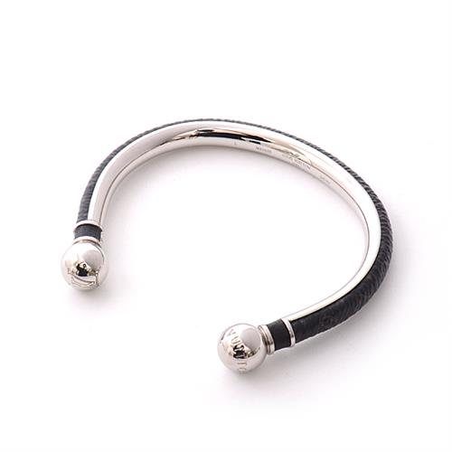ルイヴィトン Louis Vuitton ジョンク モノグラムエクリプス バングル Lサイズ シルバー M63650【中古】