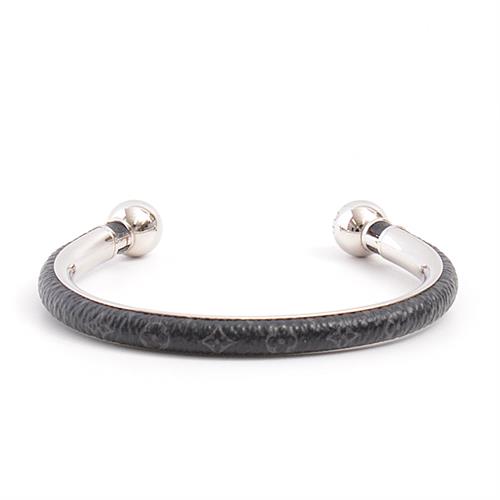 ルイヴィトン Louis Vuitton ジョンク モノグラムエクリプス バングル Lサイズ シルバー M63650【中古】