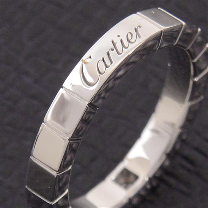 カルティエ Cartier 750WG 1Pダイヤ ラニエール リング 50号 実寸10号 ホワイトゴールド【中古】