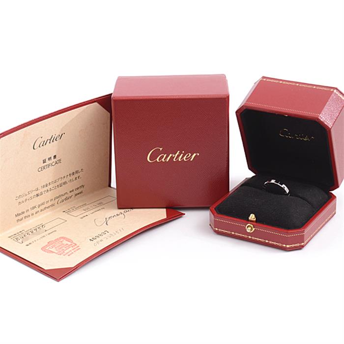 カルティエ Cartier 750WG 1Pダイヤ ラニエール リング 50号 実寸10号 ホワイトゴールド【中古】