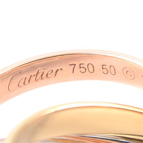 カルティエ Cartier トリニティ フル パヴェダイヤモンド リング レディース 50号 750YG×WG×PG ゴールド【中古】