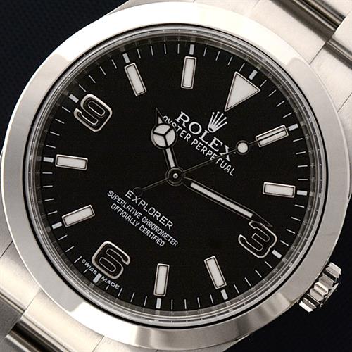 ロレックス エクスプローラーⅠ ランダム ブラック文字盤 自動巻 ROLEX EXPLORER 214270【中古】