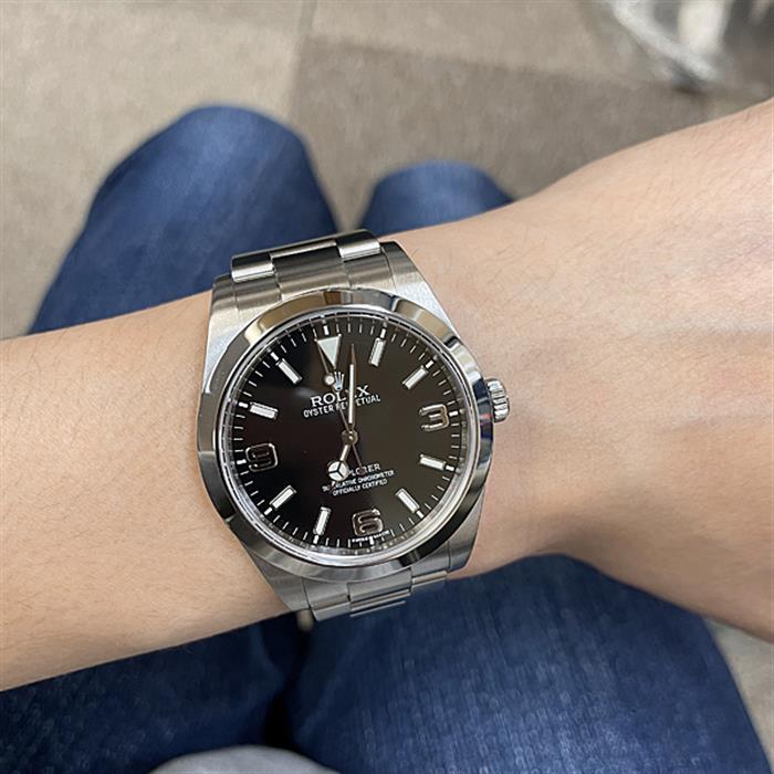 ロレックス エクスプローラーⅠ ランダム ブラック文字盤 自動巻 ROLEX EXPLORER 214270【中古】