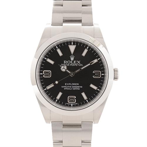ロレックス エクスプローラーⅠ ランダム ブラック文字盤 自動巻 ROLEX EXPLORER 214270【中古】