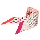 エルメス HERMES ツイリー スカーフ JEU DE CARTES(カードゲーム) トランプ柄 シルク100% ピンク【中古】