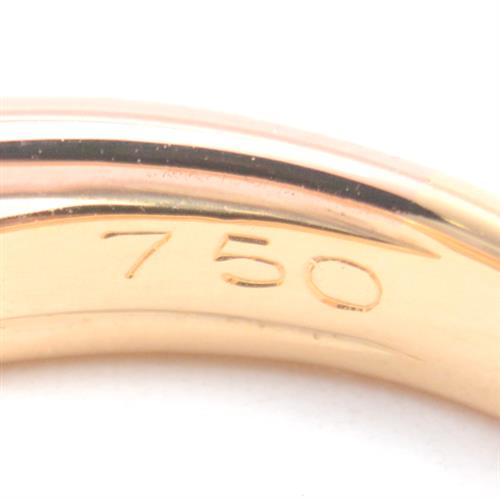 カルティエ 指輪 レディース トリニティ ソリテール 立爪 ダイヤモンド リング 約0.5ct 8号 ゴールド スリーカラー Cartier 750YG×WG×PG 中古