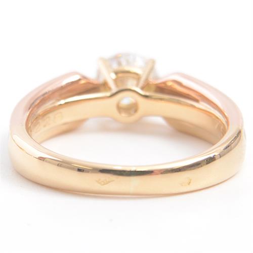 カルティエ 指輪 レディース トリニティ ソリテール 立爪 ダイヤモンド リング 約0.5ct 8号 ゴールド スリーカラー Cartier 750YG×WG×PG 中古