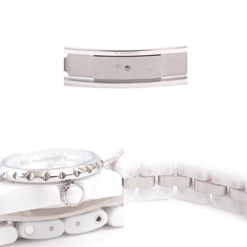 シャネル 時計 レディース J12 XS 電池式 ダイヤベゼル ベルトダイヤ ホワイト文字盤 セラミック CHANEL CE H5238 中古