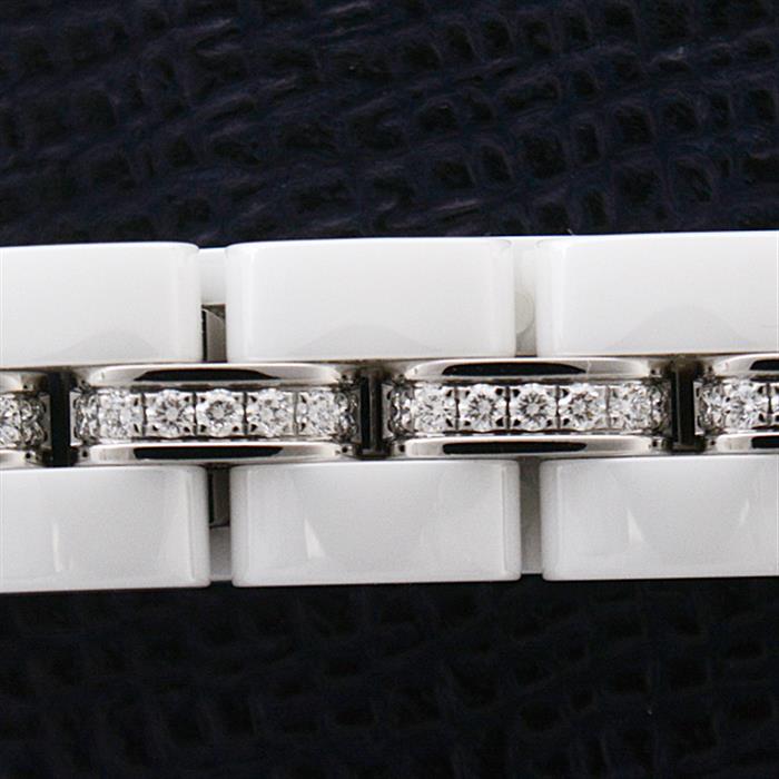 シャネル 時計 レディース J12 XS 電池式 ダイヤベゼル ベルトダイヤ ホワイト文字盤 セラミック CHANEL CE H5238 中古