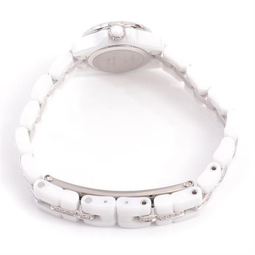 シャネル 時計 レディース J12 XS 電池式 ダイヤベゼル ベルトダイヤ ホワイト文字盤 セラミック CHANEL CE H5238 中古