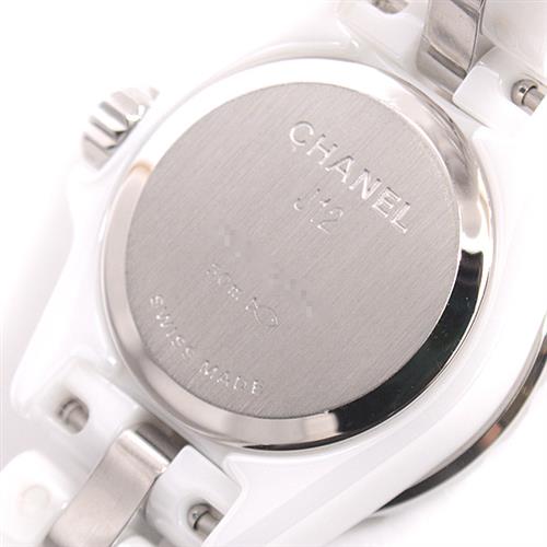 シャネル 時計 レディース J12 XS 電池式 ダイヤベゼル ベルトダイヤ ホワイト文字盤 セラミック CHANEL CE H5238 中古