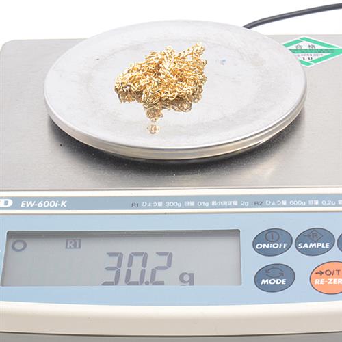 喜平 ネックレス メンズ レディース K18 6面カット ダブル 30g 50cm 造幣局検定刻印入 チェーン イエローゴールド YG 【中古】