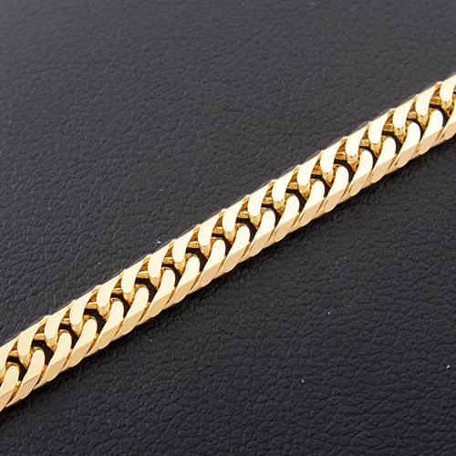 喜平 ネックレス メンズ レディース K18 6面カット ダブル 30g 50cm 造幣局検定刻印入 チェーン イエローゴールド YG 【中古】