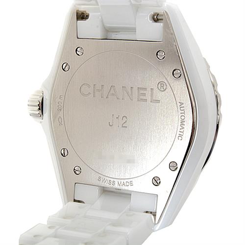 シャネル 腕時計 メンズ J12 12Pダイヤモンド 38mm 自動巻き ホワイト文字盤 セラミック CHANEL H1629 CE 中古