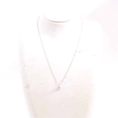 ティファニー ネックレス レディース ソリティア 立爪 ダイヤモンド ネックレス D約0.35ct プラチナ TIFFANY PT950 中古