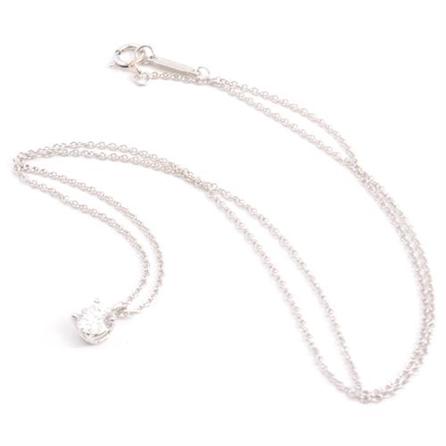 ティファニー ネックレス レディース ソリティア 立爪 ダイヤモンド ネックレス D約0.35ct プラチナ TIFFANY PT950 中古