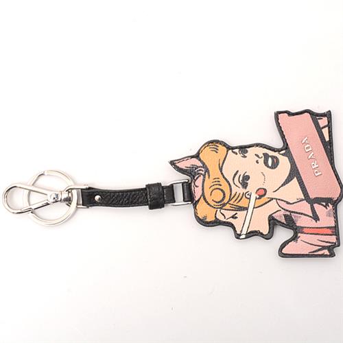 プラダ 女性モチーフキーホルダー レディース レザー 1TL322 PRADA【中古】