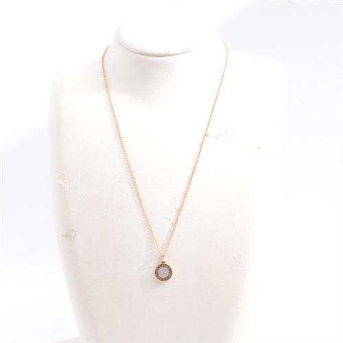 ブルガリ ネックレス レディース ブルガリブルガリ マザーオブパール ホワイトシェル ネックレス ピンクゴールド BVLGARI 750PG 中古