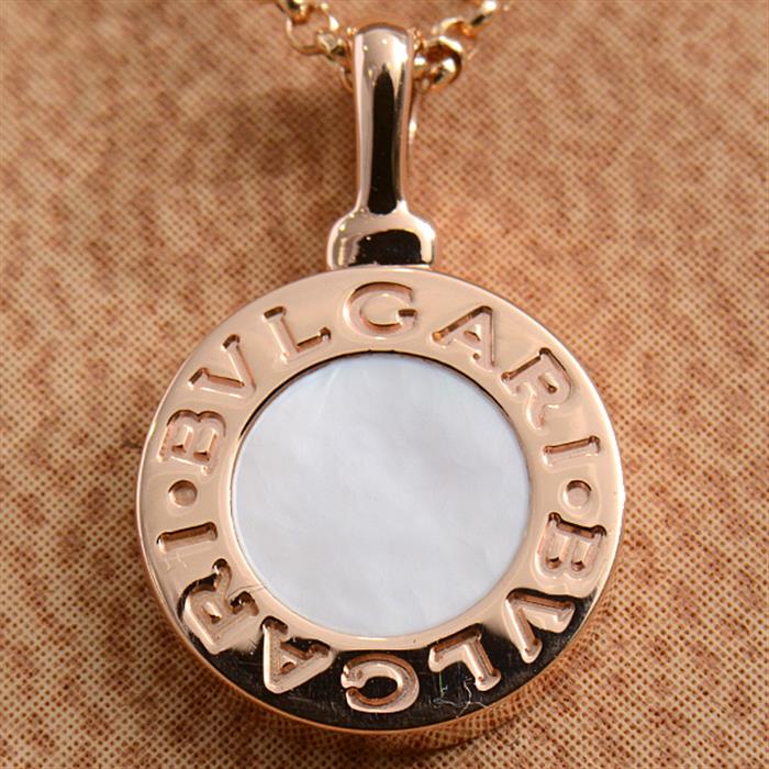 ブルガリ ネックレス レディース ブルガリブルガリ マザーオブパール ホワイトシェル ネックレス ピンクゴールド BVLGARI 750PG 中古